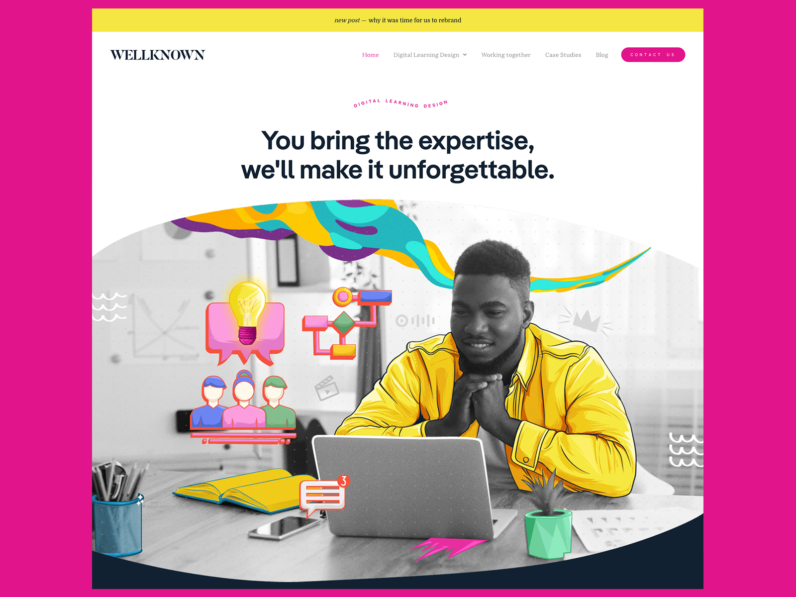 Screenshot of the homepage for Wellknown Learning Limited